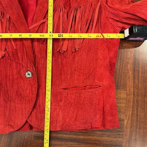 Vintage Leather Fringe Jacket M - Picture 9 of 10